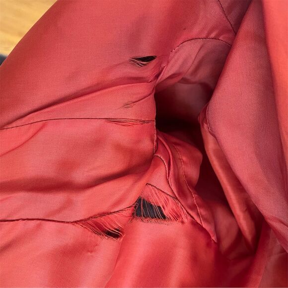 Worth Vintage 90s Plaid Tweed Blazer S Brown Fringed Shawl Collar - Picture 12 of 13